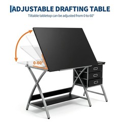 Drafting Table for Adults/Artists, Drawing Desk, Tabletop Adjustable Art/Craf…