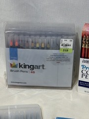 KingArt 48 Brush Pens ArtSkills 100 Colored Pencils Art Supply Lot New