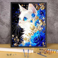 Cat Paint by Numbers for Adults, Flowers Paint by Numbers Kit for Adults Beginnr