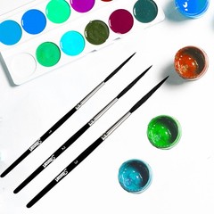 Sdanart Scroll Pinstriping Brush,3 PCS High Small, Medium, Large, Black