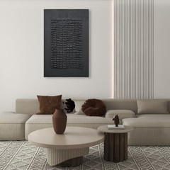 NANKAI Art Hand-painted 45×30 inches Black thick Texture Abstract art Oil pai…