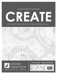 Design Ideation Grid Paper : Premium Multi-Media 25 Sheets(8.5″ x 11″), white