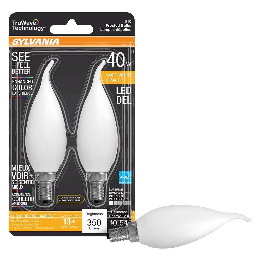 Sylvania LED TruWave Natural Series Candelabra Base Light Bulb, 40W Equivalent,