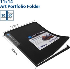 Art Portfolios 11″x14″, 60 Page Binder with Plastic Sleeves