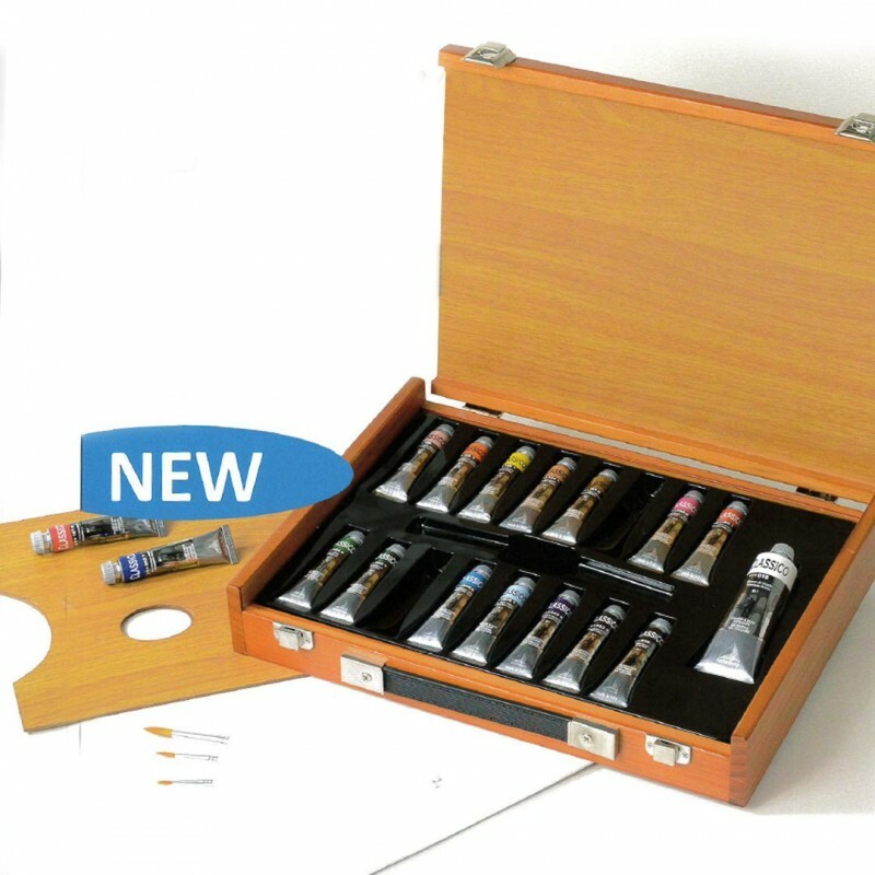 Maimeri Wooden Box Extra Fine Oil Colors 16 Tubes 0399006