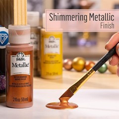 Brilliant Metallic Acrylic Paint in Sahara Gold – 2 oz for Indoor/Outdoor Use