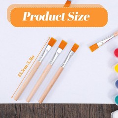 5 PCS Small Flat Paint Brushes Short Wood Handle Acrylic Watercolor Art