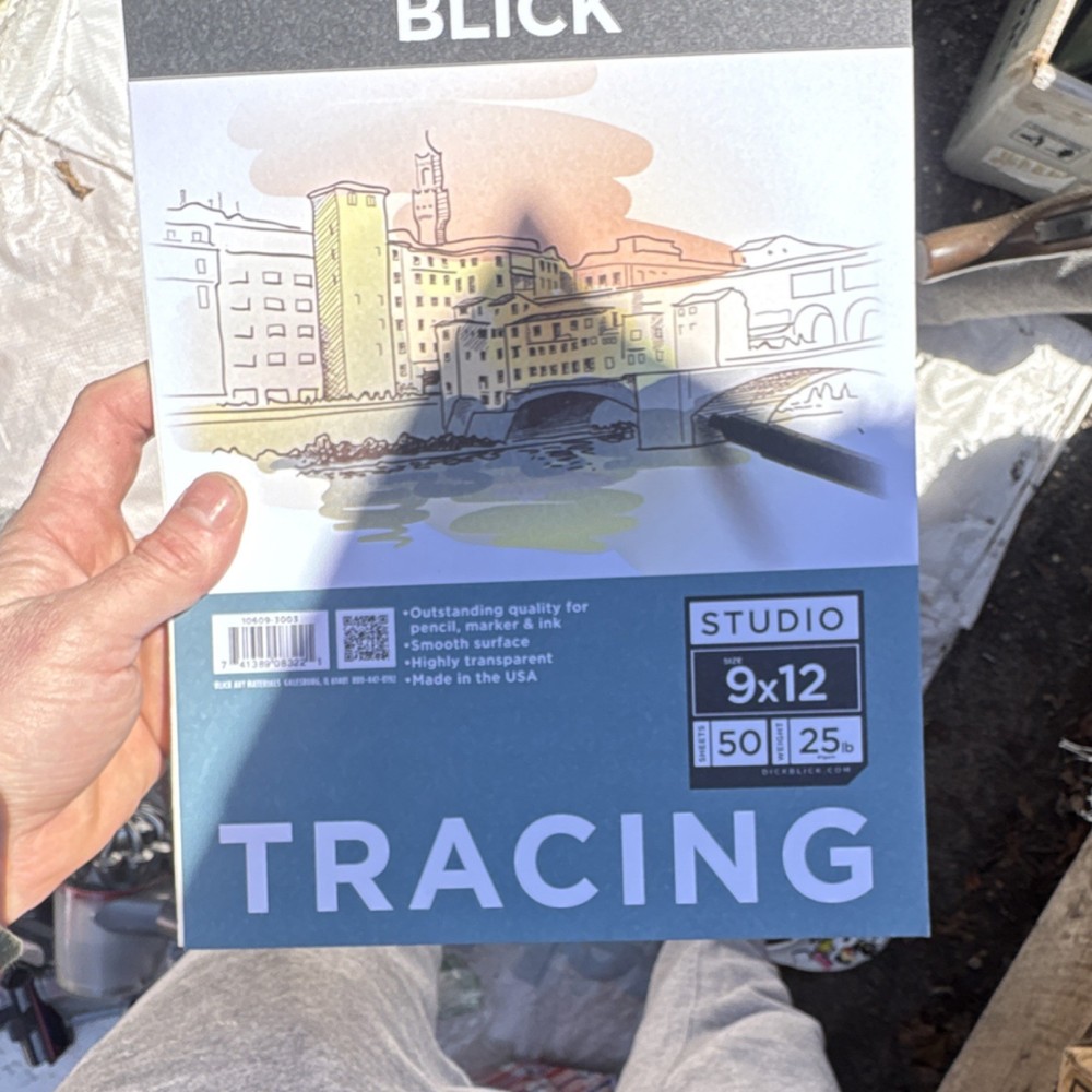 Blick Studio Tracing Paper Pad 9×12 White 50 Sheets 25lb Model 10649-1001