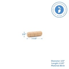 Wood Dowel Pins 1-1/2 inch x 1/2 inch Spiral, for Furniture & Crafts|Woodpeckers
