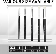 GETHPEN Dry Brush Miniature Painting Drybrush Set – 5 Sizes Hobby Detail Paint