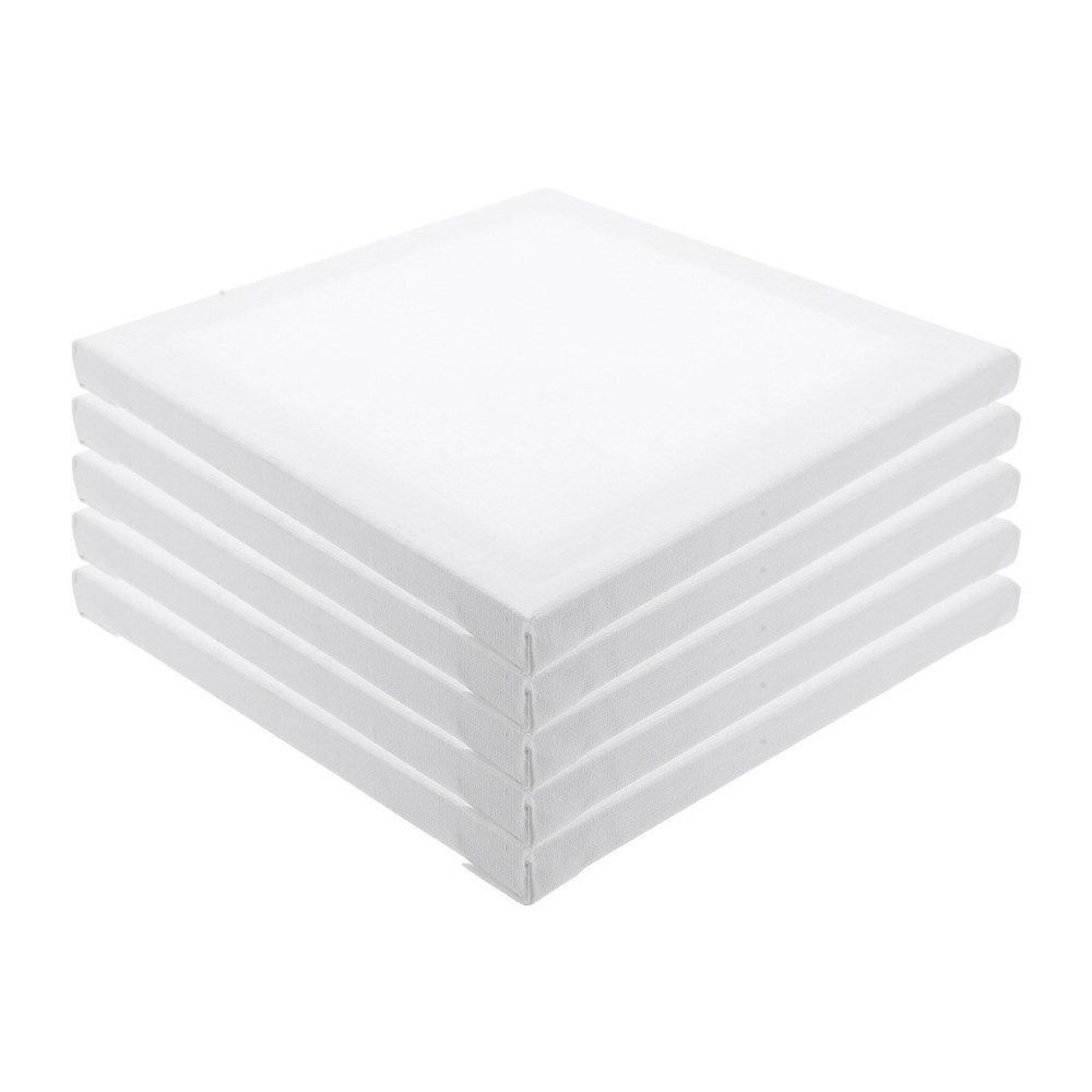 5Pcs White Blank Wooden Canvas Panels for Painting Acrylic and Oil Art Projects