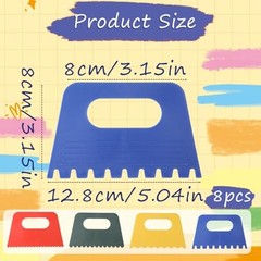 8 Pack Texture Tools for Plaster Plastic Paint Scraper Tool Art Paint Scrapers
