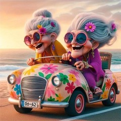 Grandmother Car Paint By Numbers Kit For Adults DIY Oil Painting Art 16×20