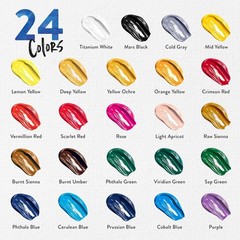 40 Acrylic Paint Set for Adults with 24 Acrylic Paints kit (22ml), 10 Paintin…