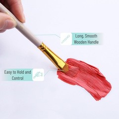 10 Pcs Acrylic Paint Brush Set, Round Pointed Tip, Artist Nylon Hair Brushes