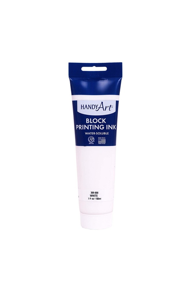 308-000 Water Soluble Block Printing Ink Tube White 5-Ounce