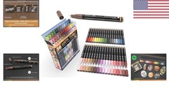 Quick Drying 36 Pack Earth Tone Acrylic Markers – Multi-Surface Art Set