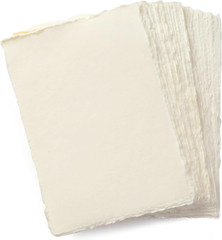 Wanderings Handmade A4 Cream Mixed Media Paper with Deckle Edge – 8.3″ X 11.7″ –