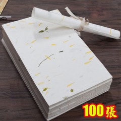 100X Chinese Letter Rice Xuan Paper Painting Calligraphy Floral Handmade 28X18cm