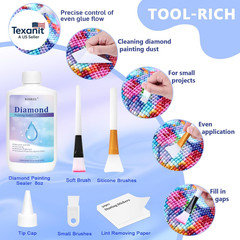 240Ml Diamond Painting Sealer, 8Oz Quick-Dry Diamond Art Sealer with Applicator,
