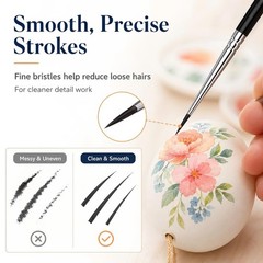 30 Pcs Tiny Detail Paint Brushes Set – Fine #0#00#000 Liner 3 sizes, Black