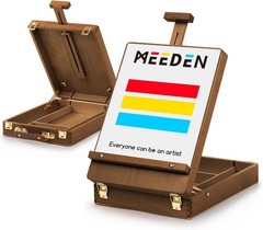 Lightweight Folding Beechwood Table Easel with 4-Compartment Storage for Artists