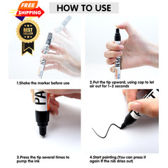 Alitastro Paint Pens Permanent Markers – 8 Pack Quick Medium Tip, 8 Colors