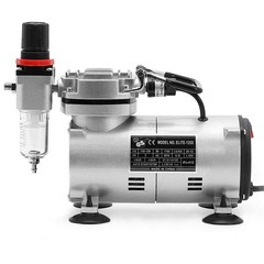 PointZero 1/5 HP Airbrush Compressor with Regulator, Gauge and Water Trap – Q…