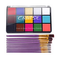 UCANBE Face Body Paint Oil Palette + 10 Pcs Brushes 11 Piece Set, Classic