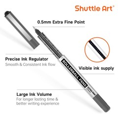 Shuttle Art Rollerball Pens, 10 1 Count (Pack of 10), 8 black+1 blue+1 red