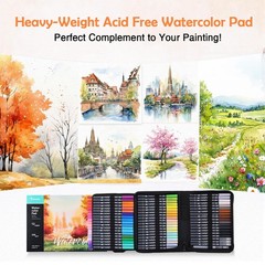 Watercolor Pens Set, 72-Color Dual Tip Professional Watercolor Markers for Ad…