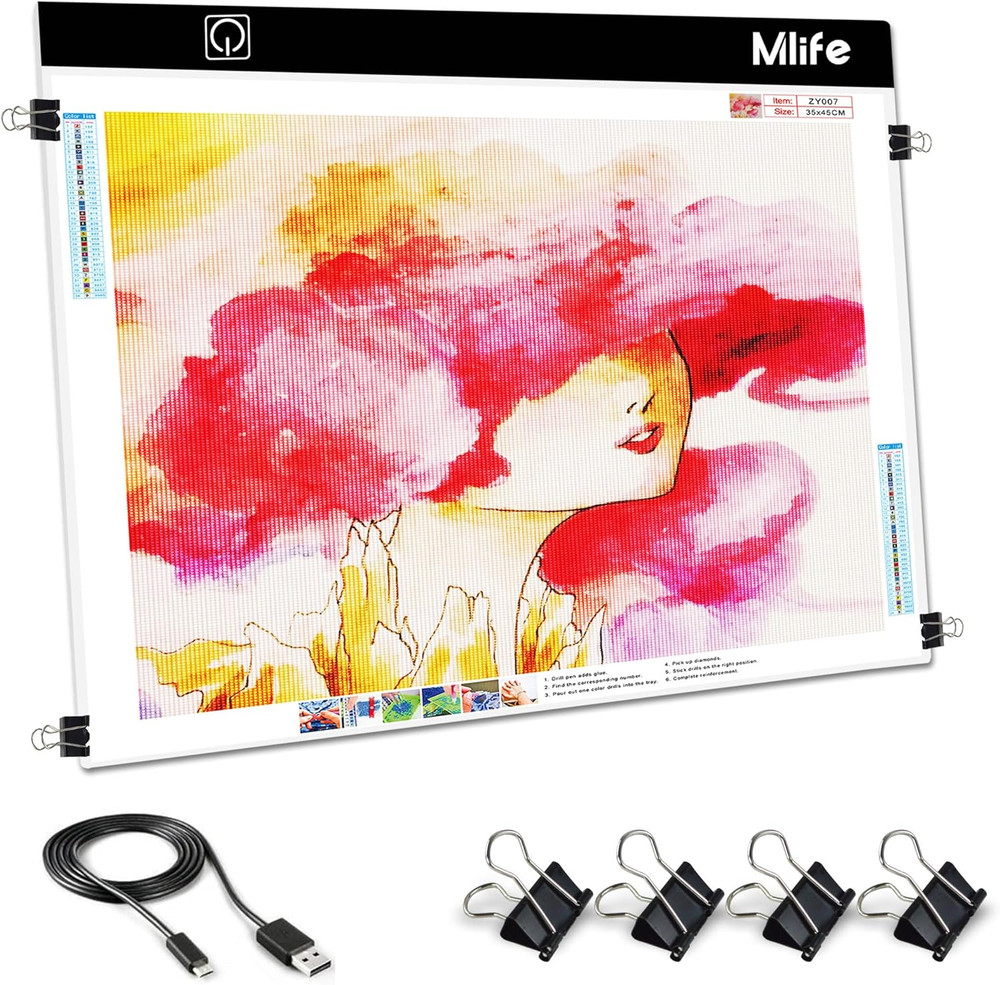 A2 LED Light Pad for Diamond Art Painting Light Board with 3 Brightness Tracing