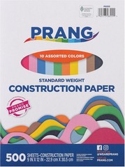 Construction Paper Pack, 500 Sheets in 10 Vivid Assorted Colors, 9×12 Inches