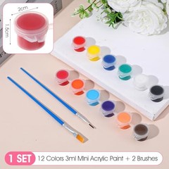 350 Pcs Mini Acrylic Paint Set, 25 Pcs 12 Colors Washable Acrylic Paint Strips