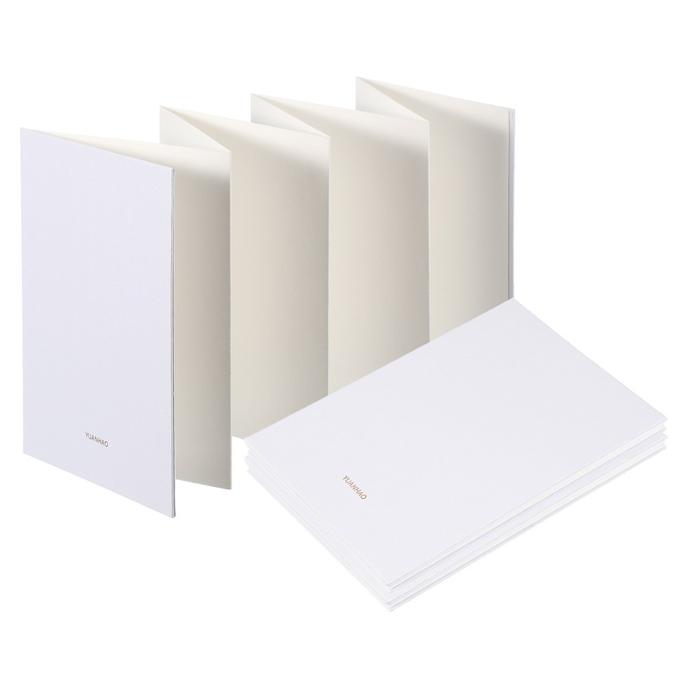 2Pcs 7.5×5.2″ Concertina Sketchbook Watercolor Notebook, White