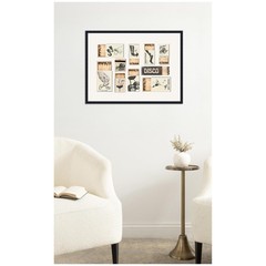 Kate and Laurel Framed Canvas Wall Art Print Vintage Matchboxes Neutral Black…
