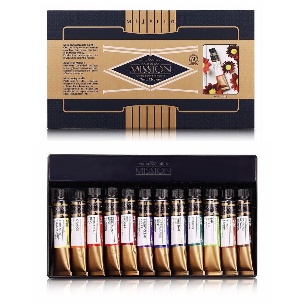 Mijello Mission Gold Water Color MWC-7012, 7ml x 12 Colors