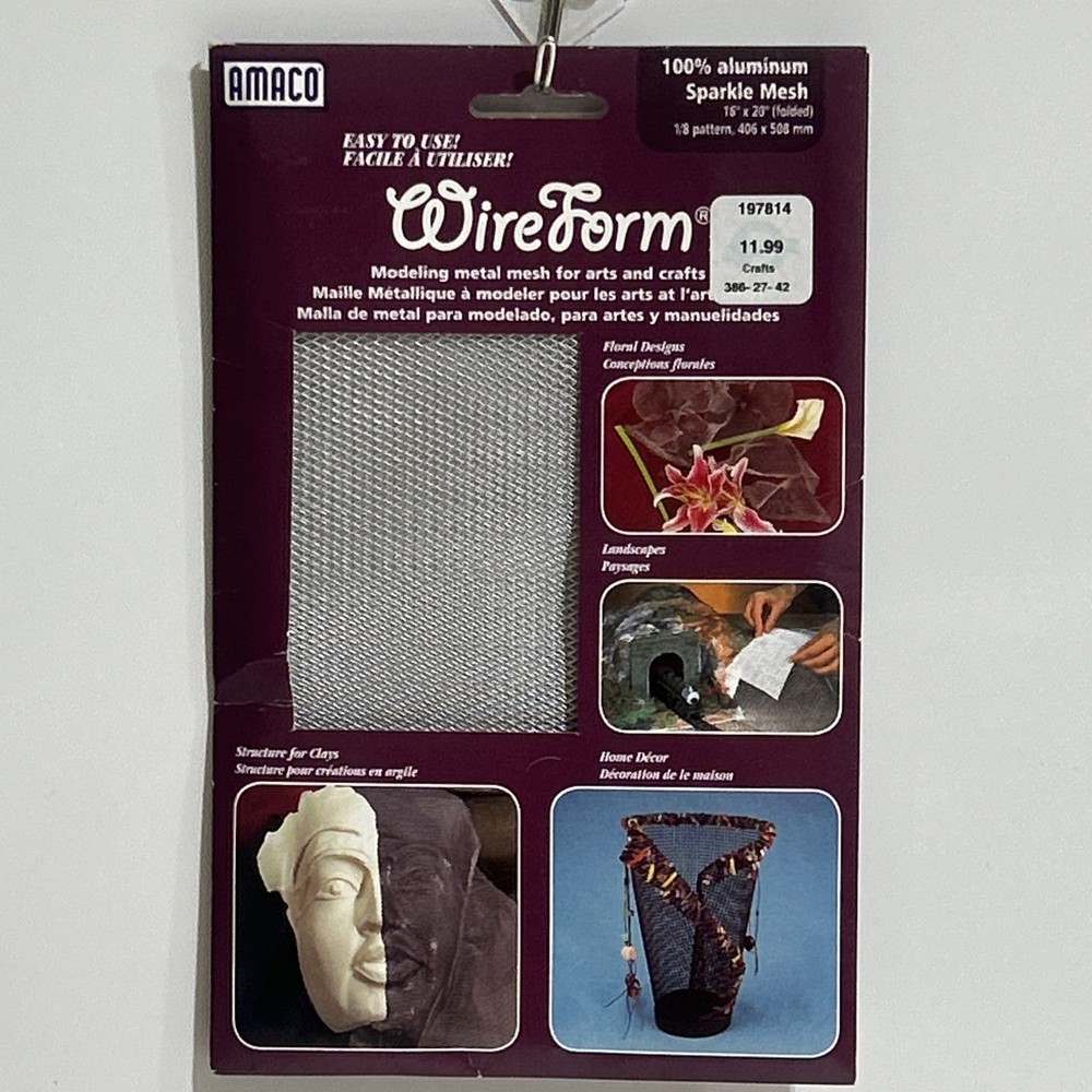 Amaco Wireform Aluminum Sparkle Modeling Mesh Sheet 16″x20″ New