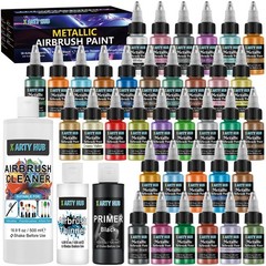 Metallic Airbrush Paint Kit, 36 Colors with 4.05 fl oz Black Primer & Thinner…