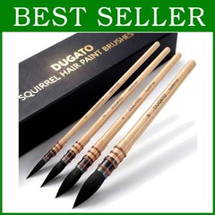 Real Squirrel Hair Brushes Set – Fine Tip Round Brushes Free USA Shipping=#