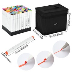 80 Colors Alcohol Markers Set, Dual Tip Permanent Coloring Markers for Adult,…