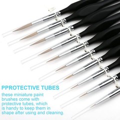 10 Pcs Miniature Paint Brush Kit Fine Point for Acrylic Painting Face Nail