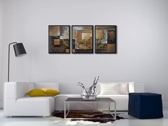 Pyradecor Black Framed Canvas Wall Art Modern 3 Piece Canvas Prints Abstract …