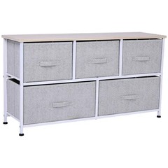 40L Storage Cube Dresser with 5 Drawers, Horizontal Organizer, Fabric Bins for B