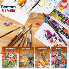 Watercolor Brushes Professional, 9Pcs Sable Paint Brushes & Natural Squirrel Mo