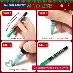Upanic Outline Markers – 12 Colors Shimmer Markers Glitter Gel Pens, Teen Girls