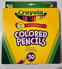 Crayola Pre-Sharpened Color Pencils 50 Pack Assorted Colors – NEW