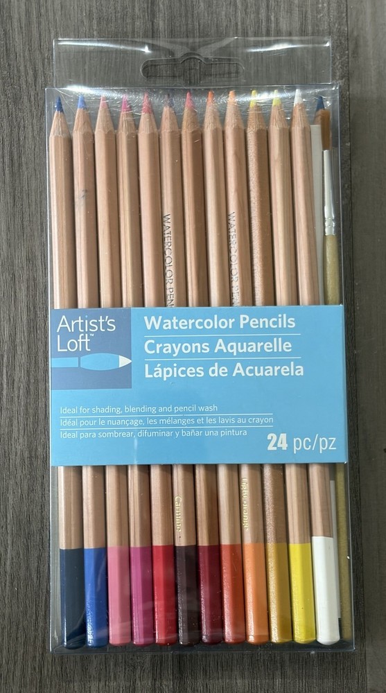 Artist’s Loft Watercolor Pencils 24pc Set Pre-Sharpened Colored Pencils – NEW
