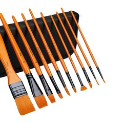 Acrylic Paint Brushes Set – 1 Pack/10 pcs Watercolor Brushes Painting Brush N…