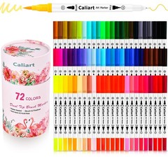 72 Colors Dual Tip Art Markers Fine Brush Pens for Adult Coloring Drawing